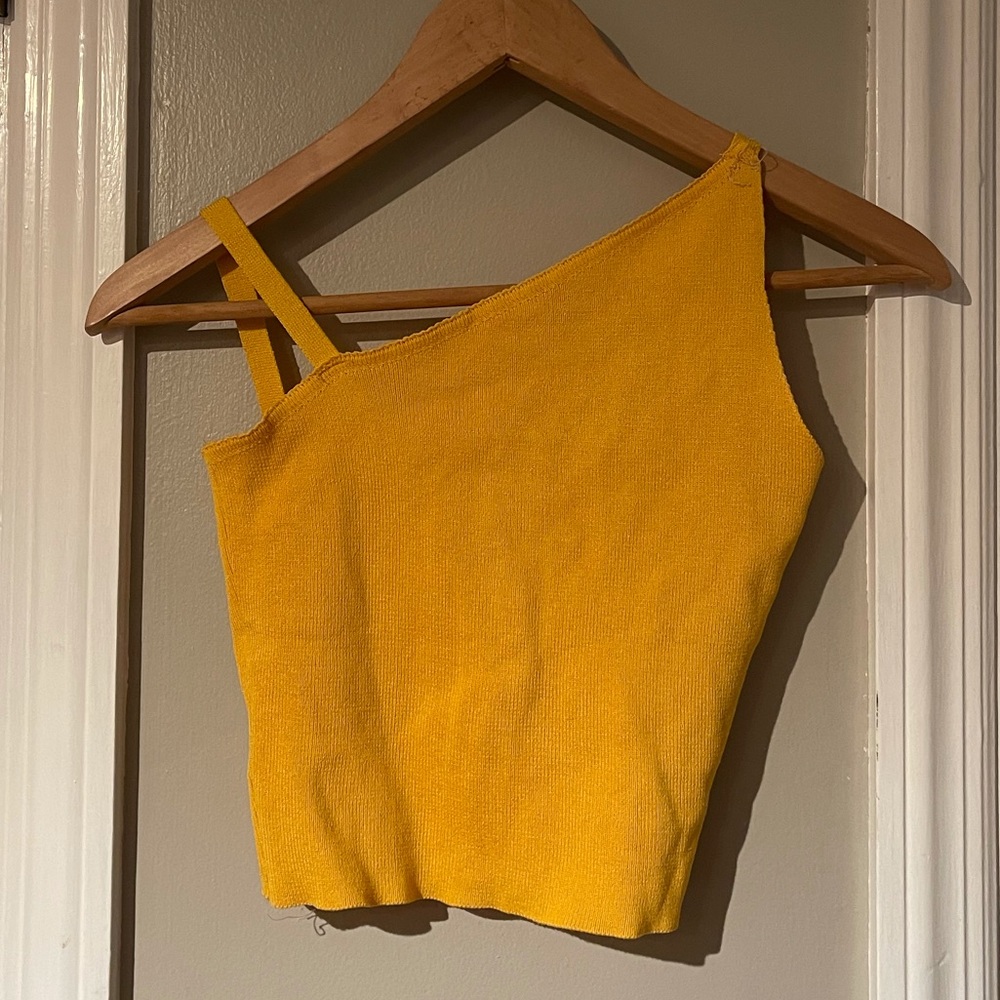 Asymmetrical Yellow Crop Tank